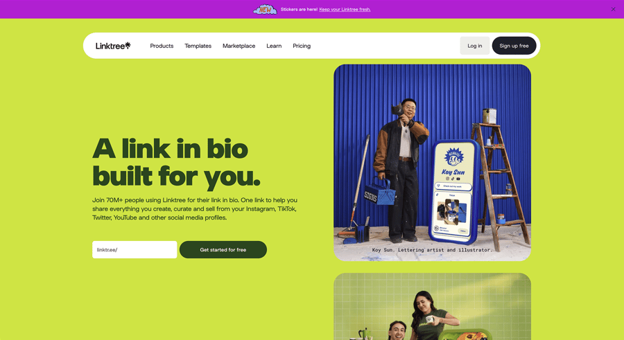 linktree landing page